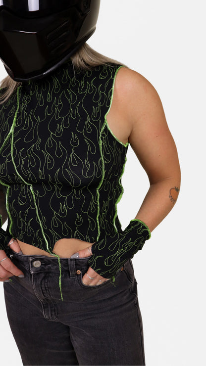 Green ashes Reworked Crop Top